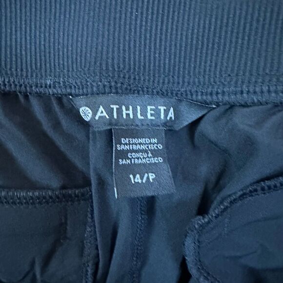 ATHLETA Brooklyn Pants Size 14p Stretch Mid Rise Ankle Crop 7/8 Black Casual - Picture 7 of 11